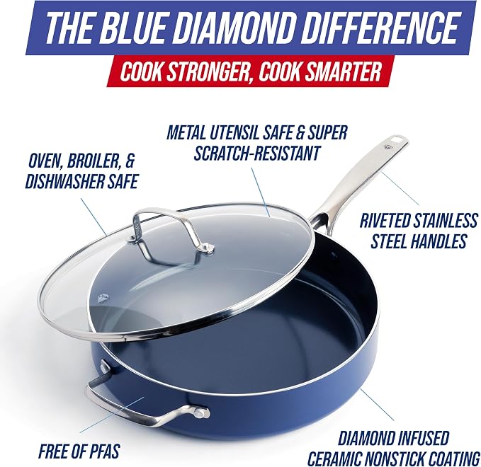 Blue Diamond 5QT Saute Pan - Image 3