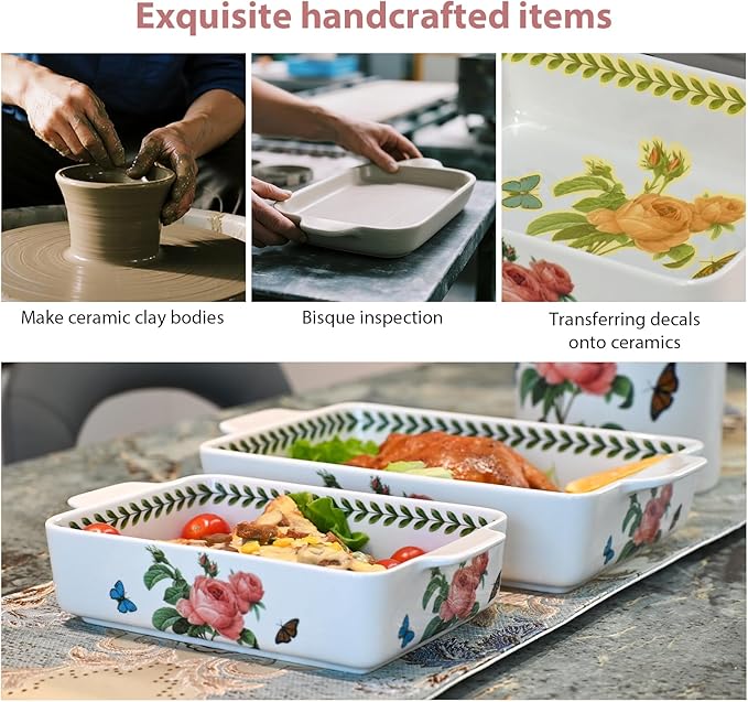 ACMLIFE Ceramic Casserole Dish Set, Ceramic Baking Dish - Image 4