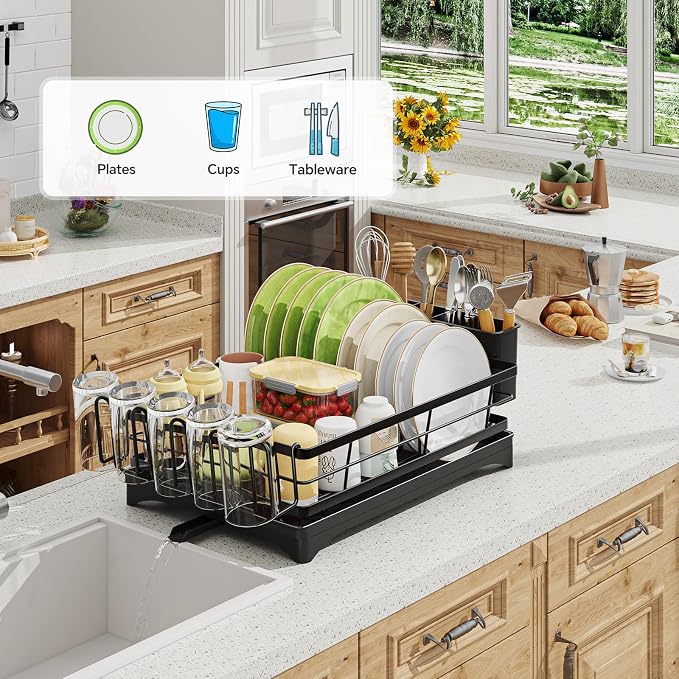 Ekisemio Dish Drying Rack for Kitchen Counter - Image 6