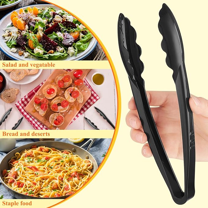 Tessco for you 50 Pcs Plastic Tongs for Serving Bulk, 9 Inch Plastic Disposable - Image 4