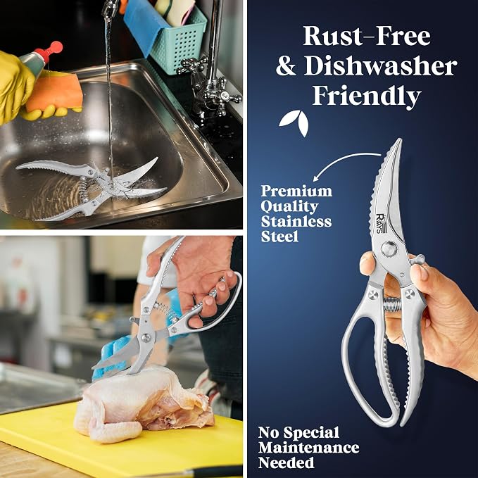 Heavy Duty Poultry Shears – Professional Stainless Steel Kitchen Scissors - Image 7