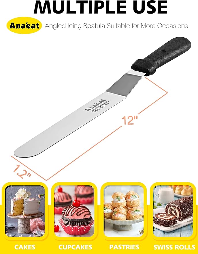 Anaeat Icing Spatula, Professional Cake Angled Offset Spatula - Image 6