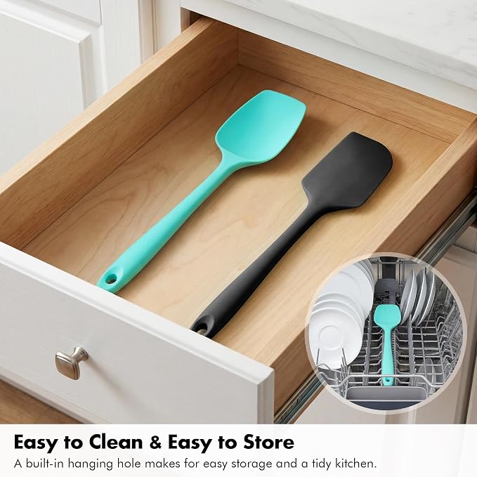 Silicone Spoonula Set: 600ºF Heat Resistant Food Grade Cooking Baking Utensils - Image 8
