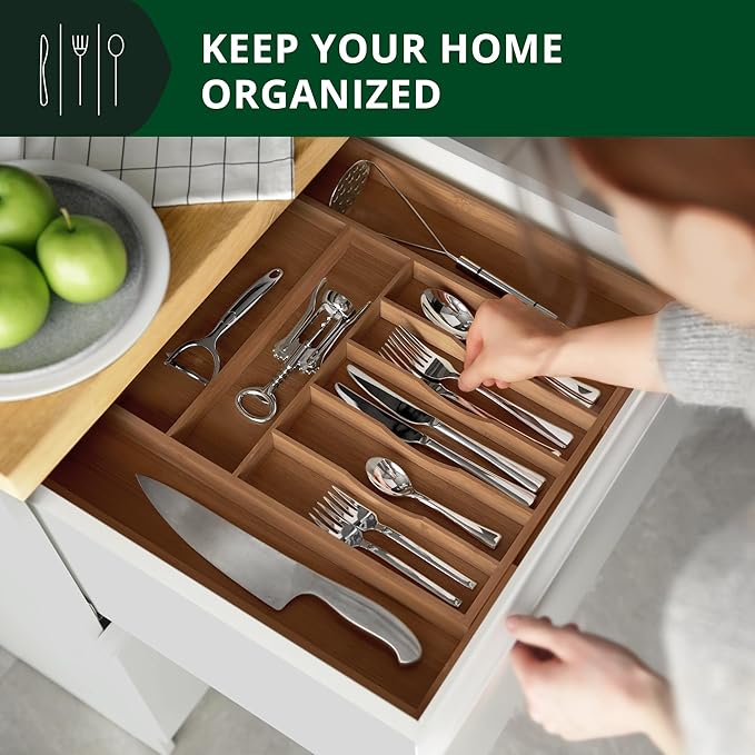 ROYAL CRAFT WOOD Luxury Bamboo Kitchen Drawer Organizer - Image 3