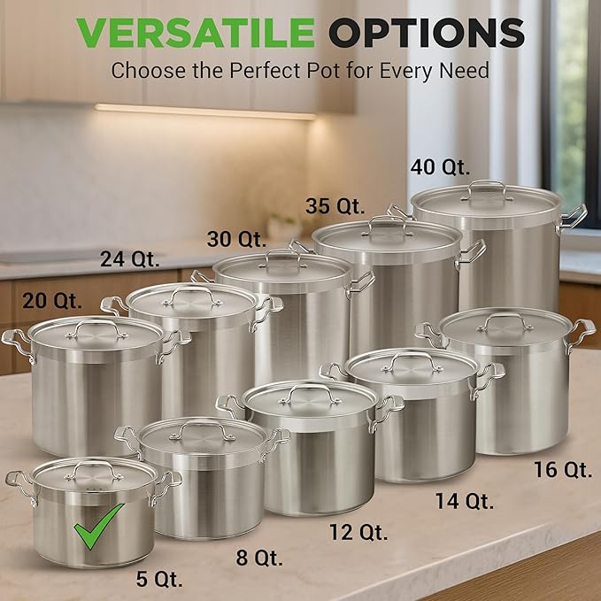 NutriChef 5-Quart Stainless Steel Stockpot - Image 3