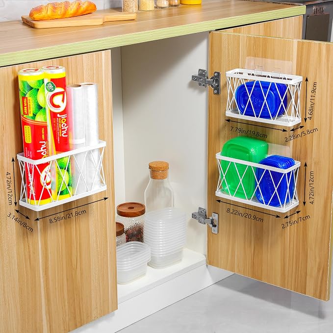 YIGII 3 Pack Adhesive Cabinet Door Organizer - Image 4