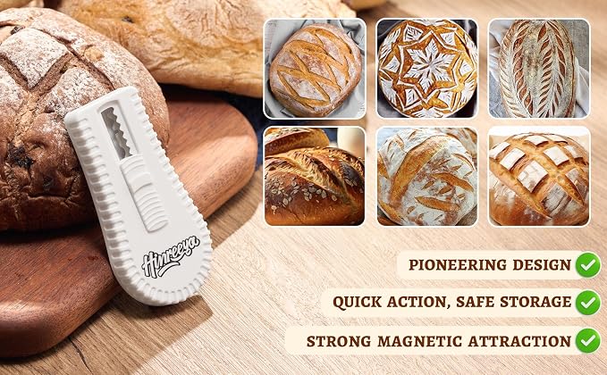 Bread Lame with Magnetic Push-Pull Design, Sourdough Scoring Tool with 5 - Image 9