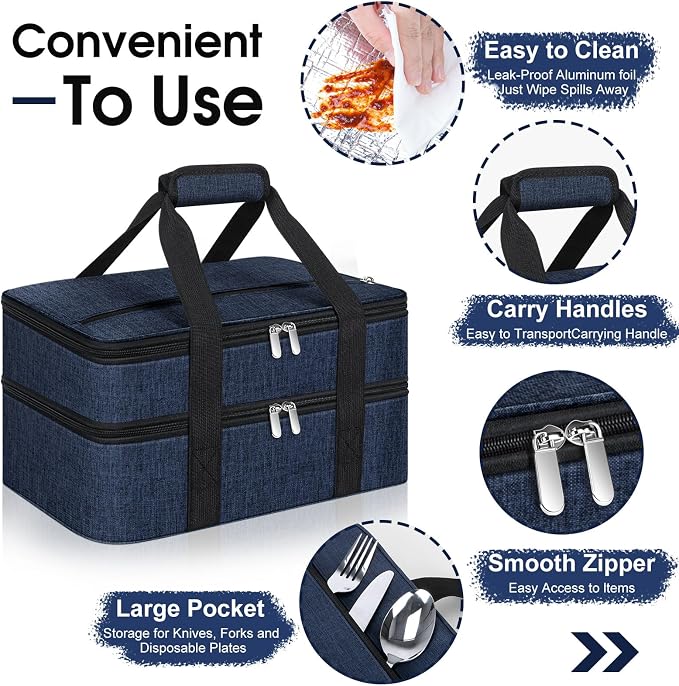 Double Insulated Casserole Carrier, Portable Casserole Carrier - Image 3