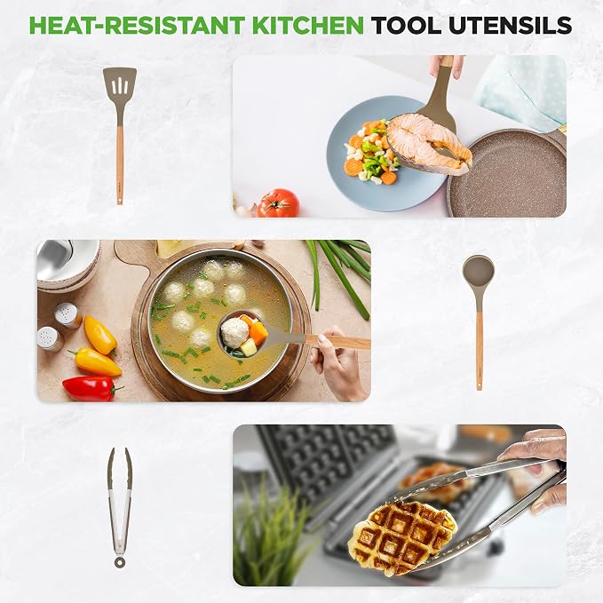Nutrichef 22-Piece Marble Non-Stick Cookware and Bakeware Set - Image 5