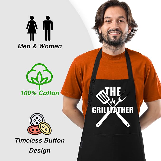 TOSHEX Funny Apron Waterdrop Resistant 100% Cotton Aprons - Image 5
