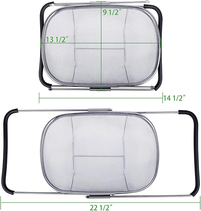 Tiawudi 6-Quart Large Over The Sink Colander, Heavy Duty 40% Thicker 18/8 - Image 2
