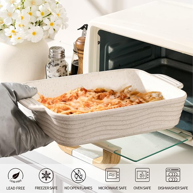 Ceramic Baking Dish Set of 3, Casserole Dishes - Image 4