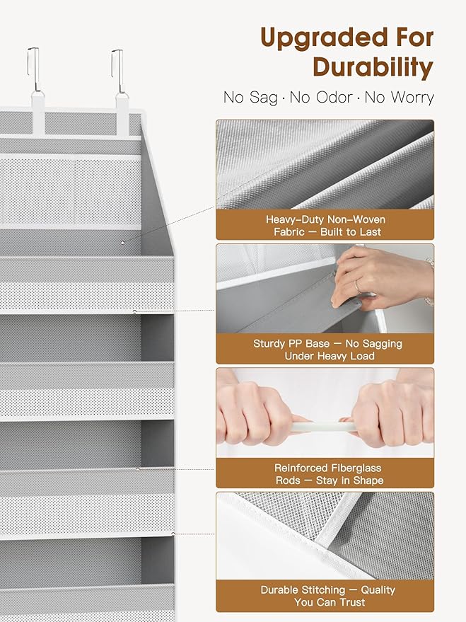 Criusia 2 Pack Over The Door Organizer, Heavy-Duty 6-Shelf Hanging Storage - Image 4