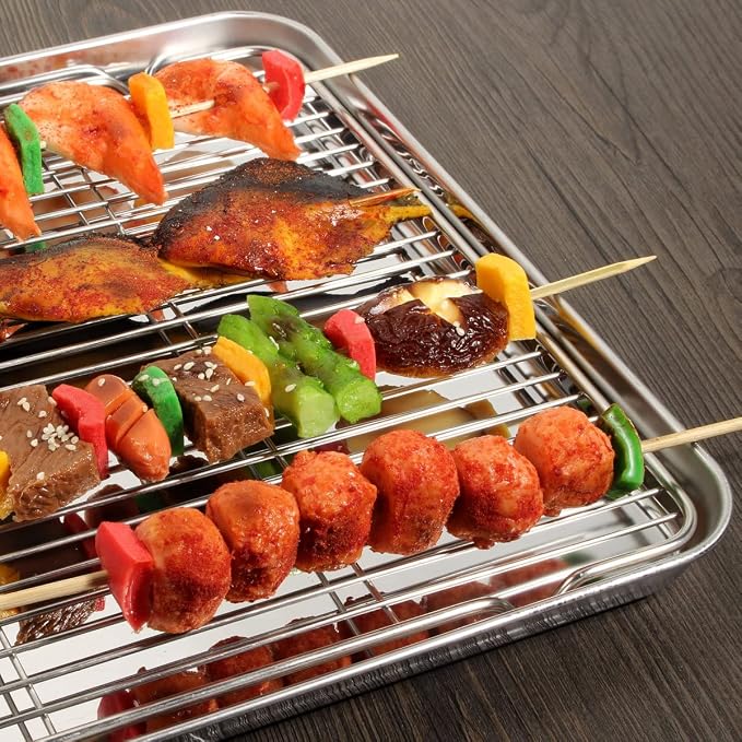 Wildone Baking Sheet & Rack Set, Stainless Steel Cookie Pan - Image 6