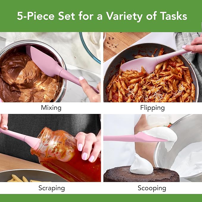 Tovolo Flex Core 5 Piece Silicone Spatula Set Heat Resistant All Silicone - Image 2