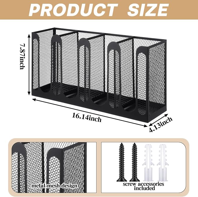 Maxcheck Metal Mesh Cup and Lid Holder Coffee Paper Cup Dispenser Lid Holder - Image 2