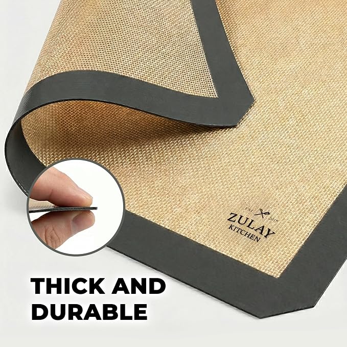 Zulay Kitchen Silicone Baking Mat Set – 2-Pack 16.5″ × 11.6″ Reusable Non-Stick - Image 6