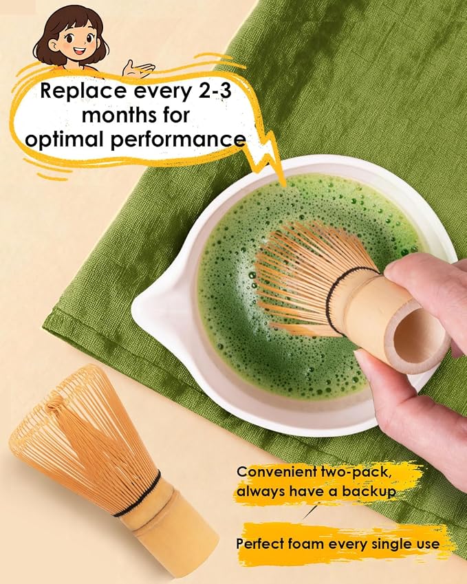 Matcha Whisk - 2-pack Bamboo matcha Whisk set, Handcrafted Traditional Japanese - Image 2
