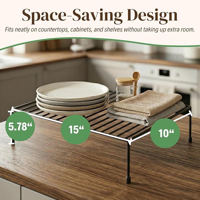 Evelots Kitchen Cabinet Wire Shelf Organizer/Rack - Image 2