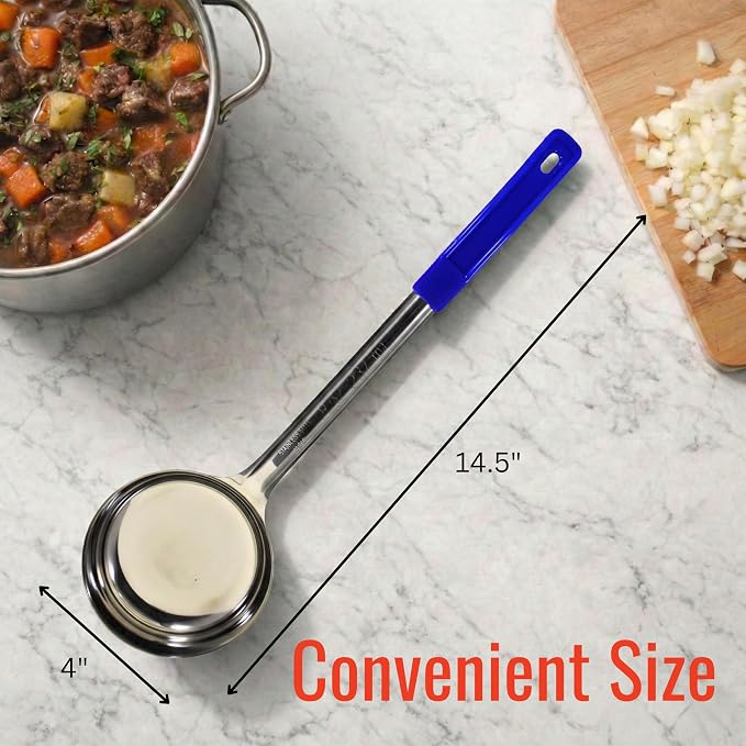 8 Ounce Solid Stainless Steel Portion Control Ladle Spoon - Image 6