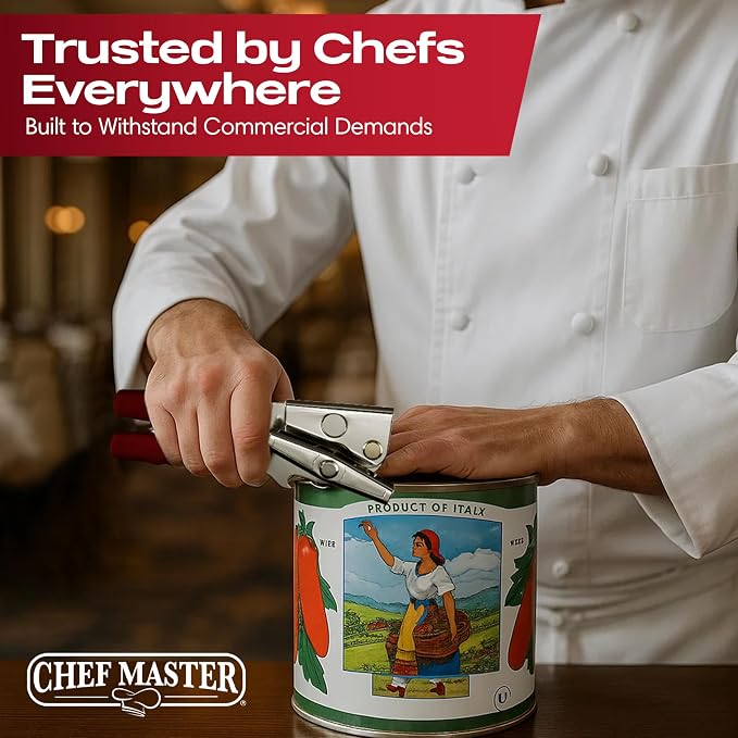 Chef-Master Commercial Can Opener, Easy Turn Anti-slip Grip Knobs, Sharp - Image 7