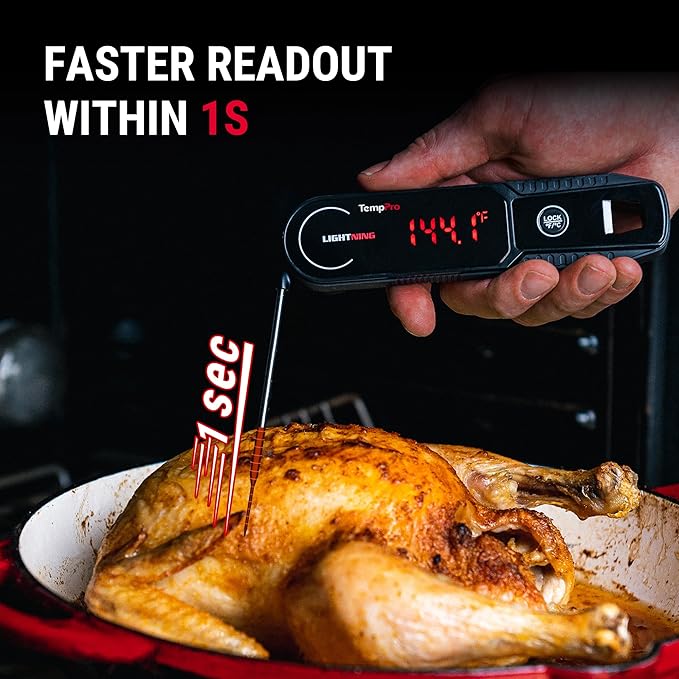 TempPro Lightning 1 Sec Instant Read Meat Thermometer, Kitchen Food Thermometer - Image 3