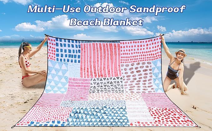 HIHOHO Beach Blanket Waterproof Sandproof Extra Large Beach Mat 79" X - Image 6