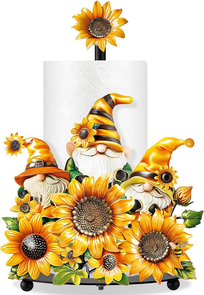 Thyle Sunflower Paper Towel Holder Summer Sunflower Gnome Kitchen Decor and by Thyle