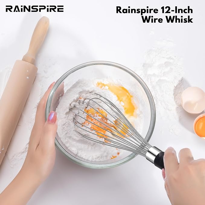 Rainspire 12-Inch Wire Whisk Stainless Steel, Balloon Whisks - Image 6