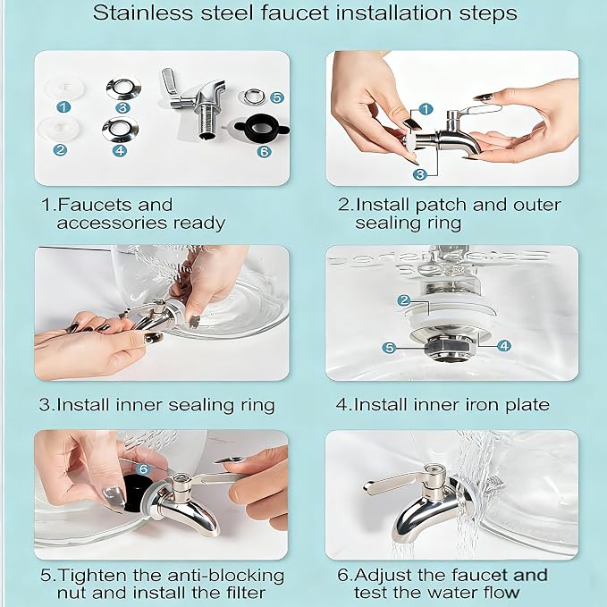 Lulonpon 1 Pieces Dispenser Faucets, Stainless Steel Spigot - Image 4
