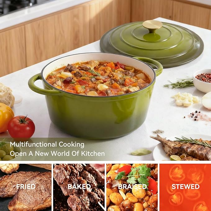 Miereirl 6 Quart Enameled Dutch Oven Pot - Image 3