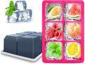 Silicone Ice Cube Trays with Lids, Large Square Ice Cube Molds by Excnorm