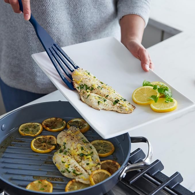 GreenPan Silicone 5 Piece Cooking Utensil Set, Slotted & Solid Spoon, Flexible - Image 3