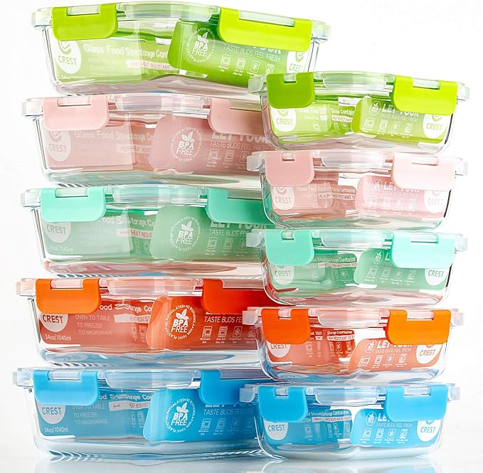 C CREST [10-Pack Glass Food Storage Containers, Meal Prep Containers - Image 6