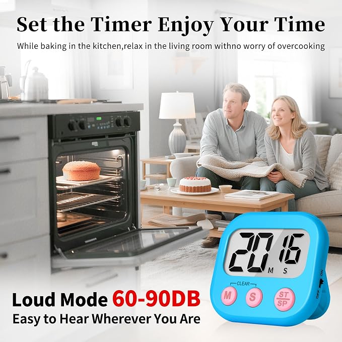 ZILLEN 6 Pack Kitchen Timers for Cooking Digital Classroom Timers for Kids - Image 3