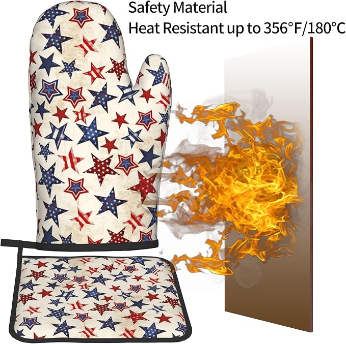 Patriotic Stars Oven Mitts - Image 5
