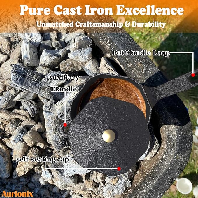 Small Cast Iron Sauce Pot with Lid – Pure Cast Iron Melting Pot - Image 5