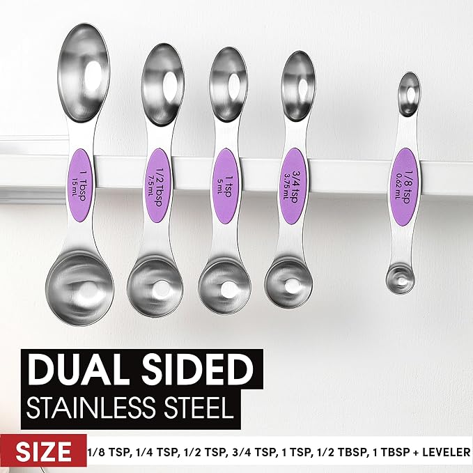 Spring Chef Stainless Steel Magnetic Measuring Spoons Set of 8 - Image 3