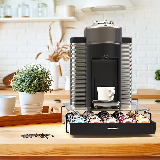 Deco Brothers Crystal Tempered Glass Vertuo Pod Holder Drawer, 30 Large or 60 - Image 2