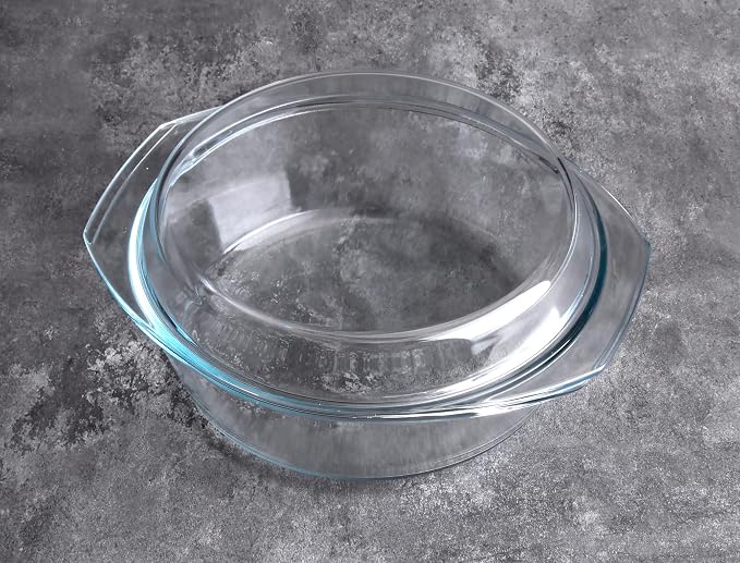 Round Tempered Glass Casserole Dish - Image 4
