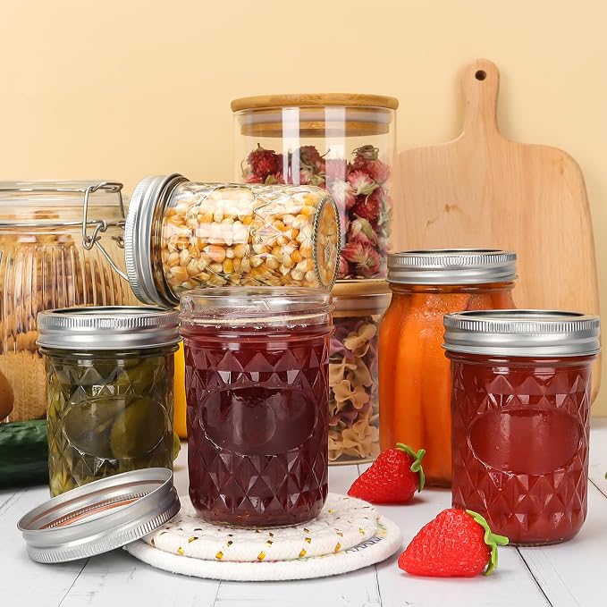 Eathtek 8 oz Mason Jars 20 Pack, 240ml Mini Canning Jars - Image 7