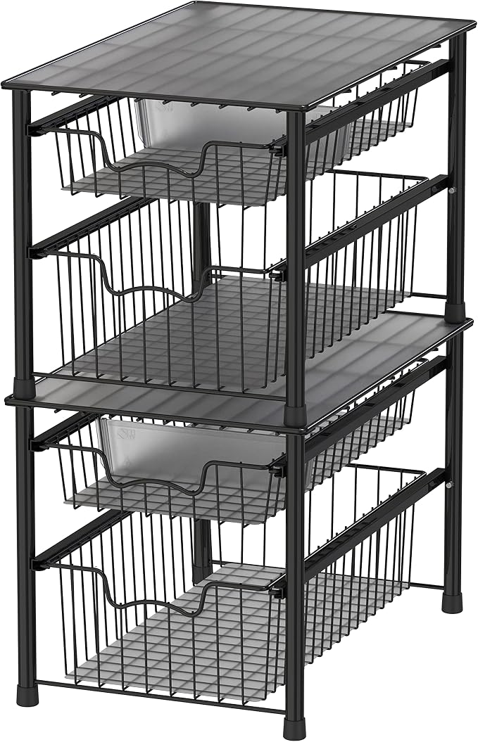 Simple Houseware Stackable Sliding Basket Organizer Drawer - Image 8