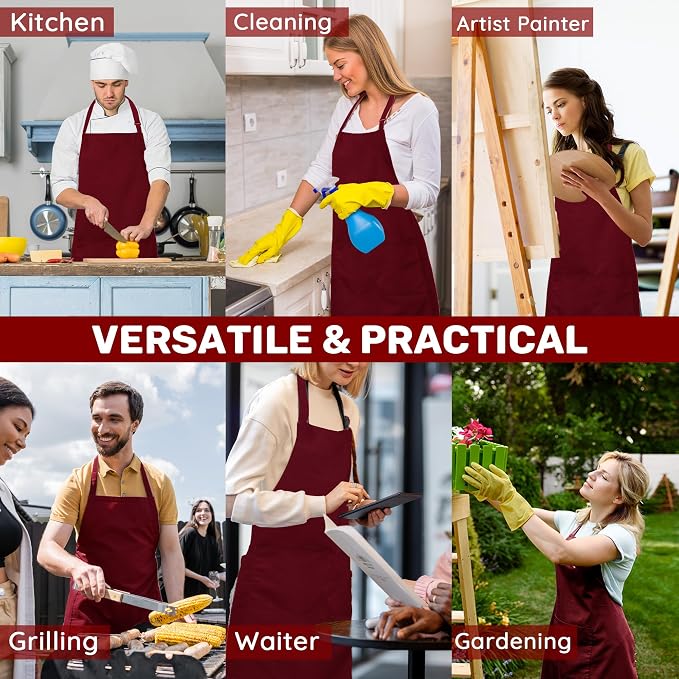 2 Pcs Plus Size Chef Apron, Unisex Professional Apron - Image 7