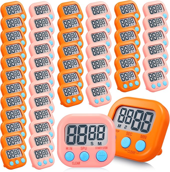 Xuhal 50 Pieces Digital Kitchen Timer Bulk, Small Magnetic Timers by Xuhal
