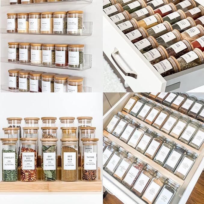 GPOVVIMX 191 Spice Jar Labels Preprinted Minimalist Stickers - Image 6