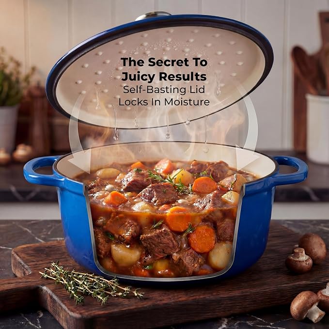 Zulay Kitchen 5 Quart Enameled Cast Iron Dutch Oven Pot - Image 4