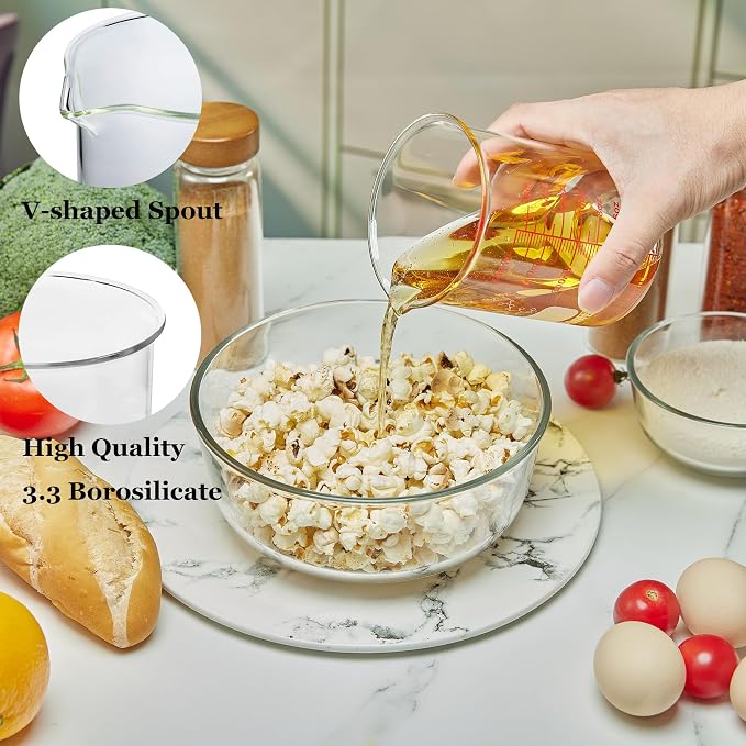 High Borosilicate Glass Measuring Cup-V-Shaped Spout, 500ml Glass Measuring - Image 2