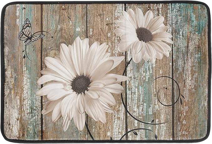 Giwawa Rustic Daisy Board Dish Drying Mat by Giwawa