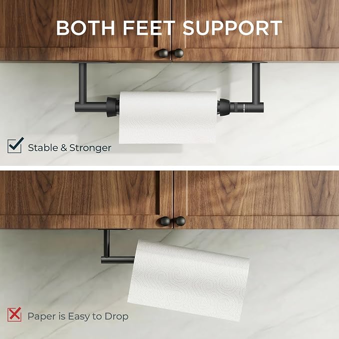 FORIOUS Paper Towel Holder Under Cabinet, One Hand Operable - Image 4
