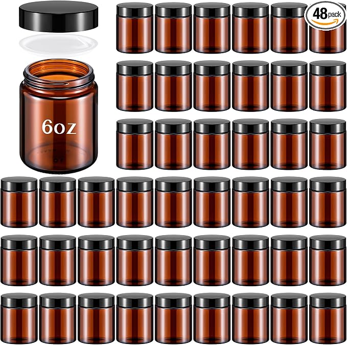 Domensi 48 Pcs Bulk 6oz Glass Jars by Domensi